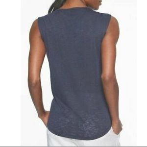 Athleta Breezy Muscle Tank Navy Blue